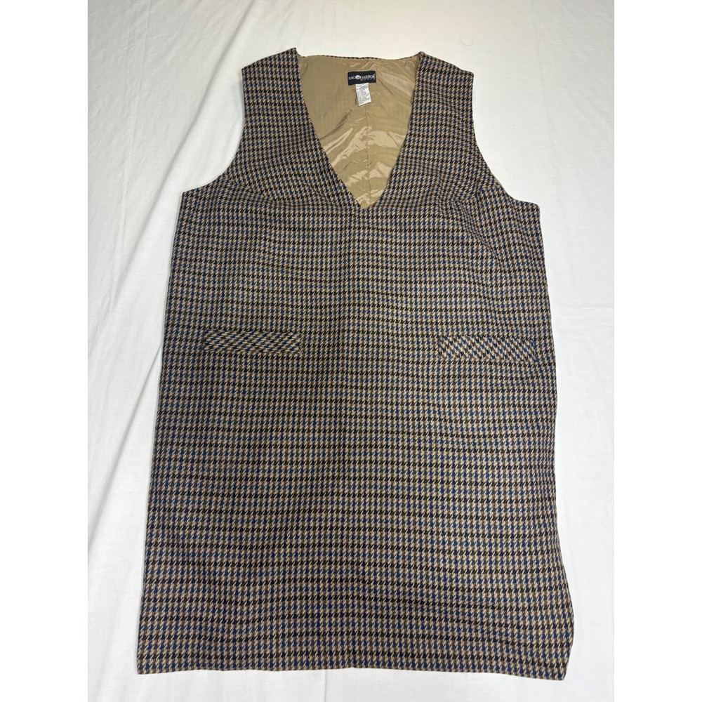 Sag Harbor Woman Wool Blend‎ Houndstooth Jumper Dress Brown Blue Plus Size 24
